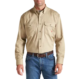 Ariat Fire Resistant Long Sleeve Work Khaki Shirt