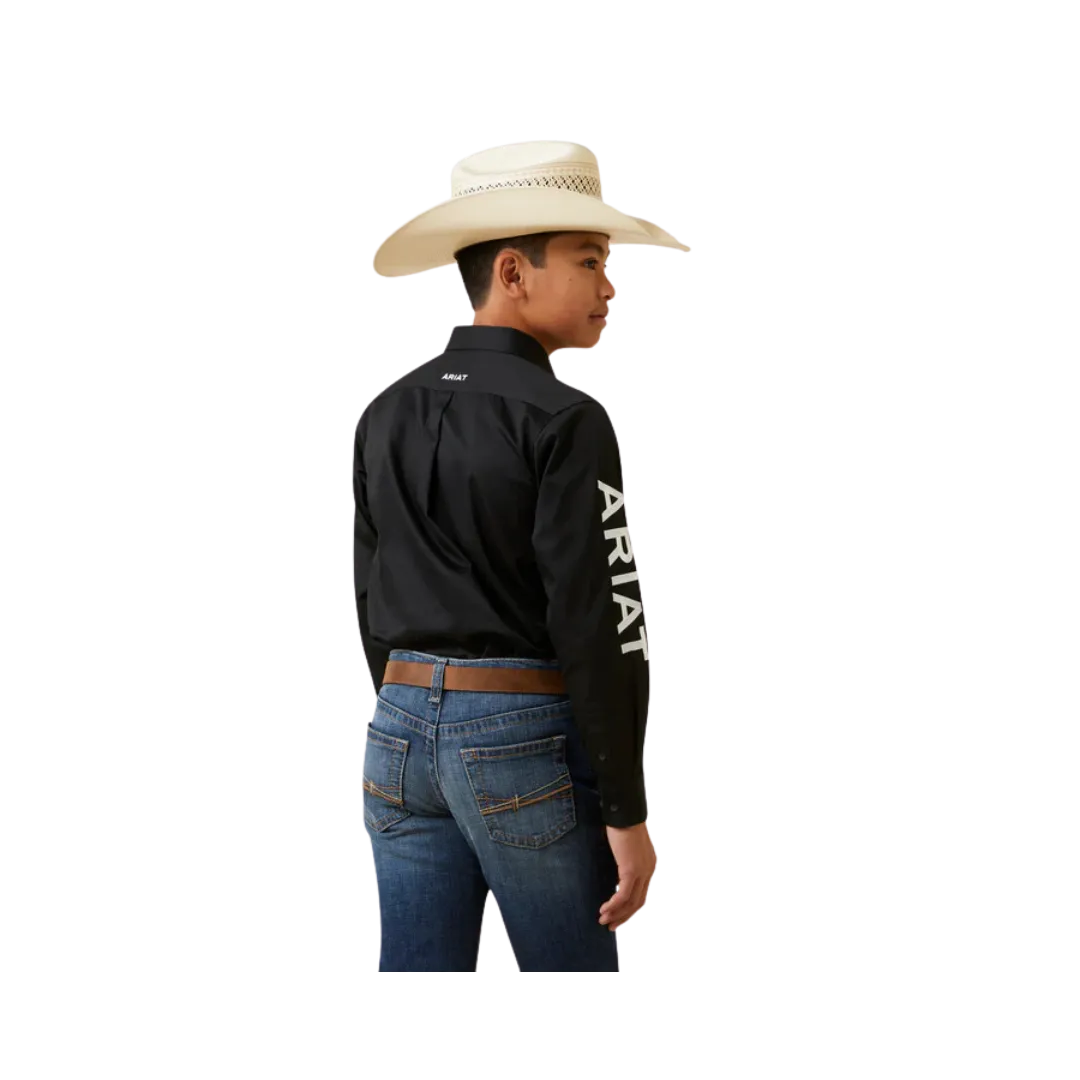 Ariat Men's Team Logo Twill Long Sleeve Black Shirt
