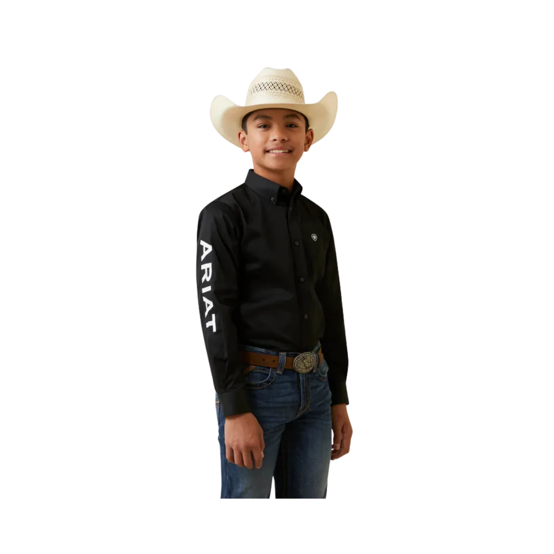 Ariat Men's Team Logo Twill Long Sleeve Black Shirt