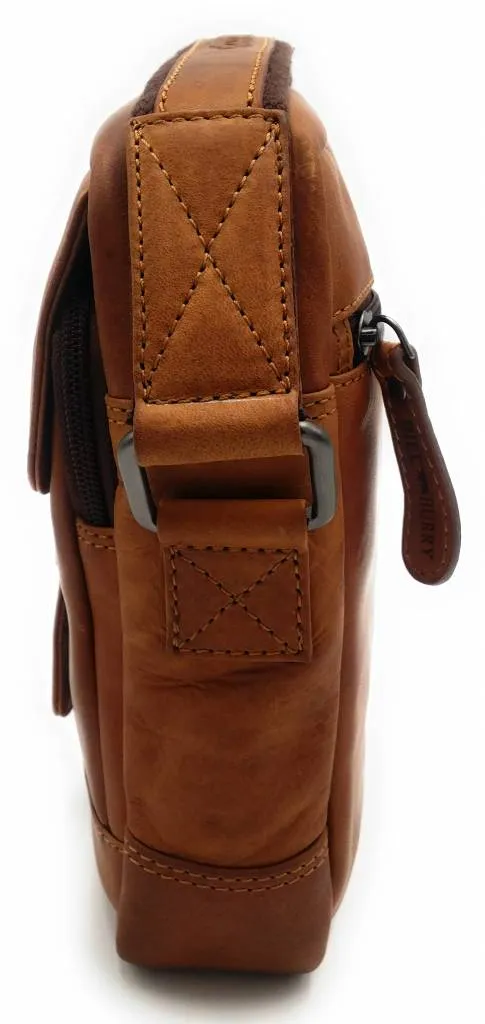 Genuine Leather Shoulder Bag Hill Burry -VB10010- HT-05- Crossbody Bag - Vintage Leather Brown
