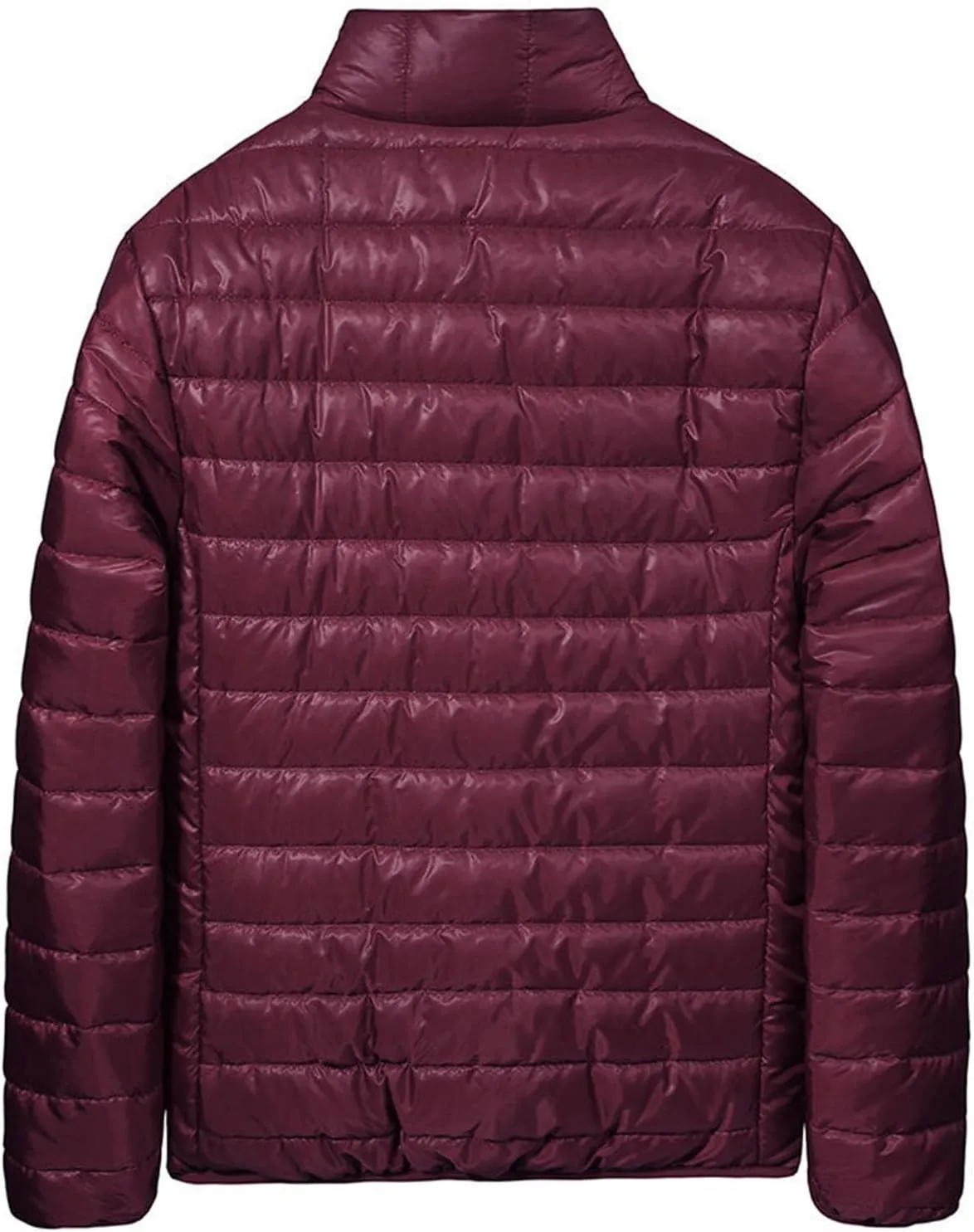 Men's Puffer Jacket Lightweight Packable Down Coat Zip up Insulated Jacket Stand Collar Quilted Coat Warm Winter Jacket