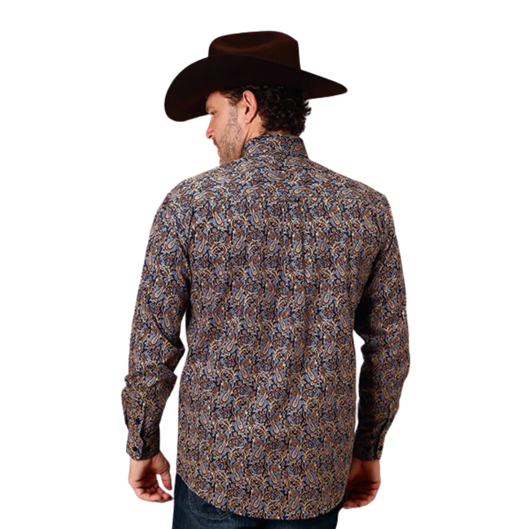Roper Men's Vintage Paisley Western Blue Shirt