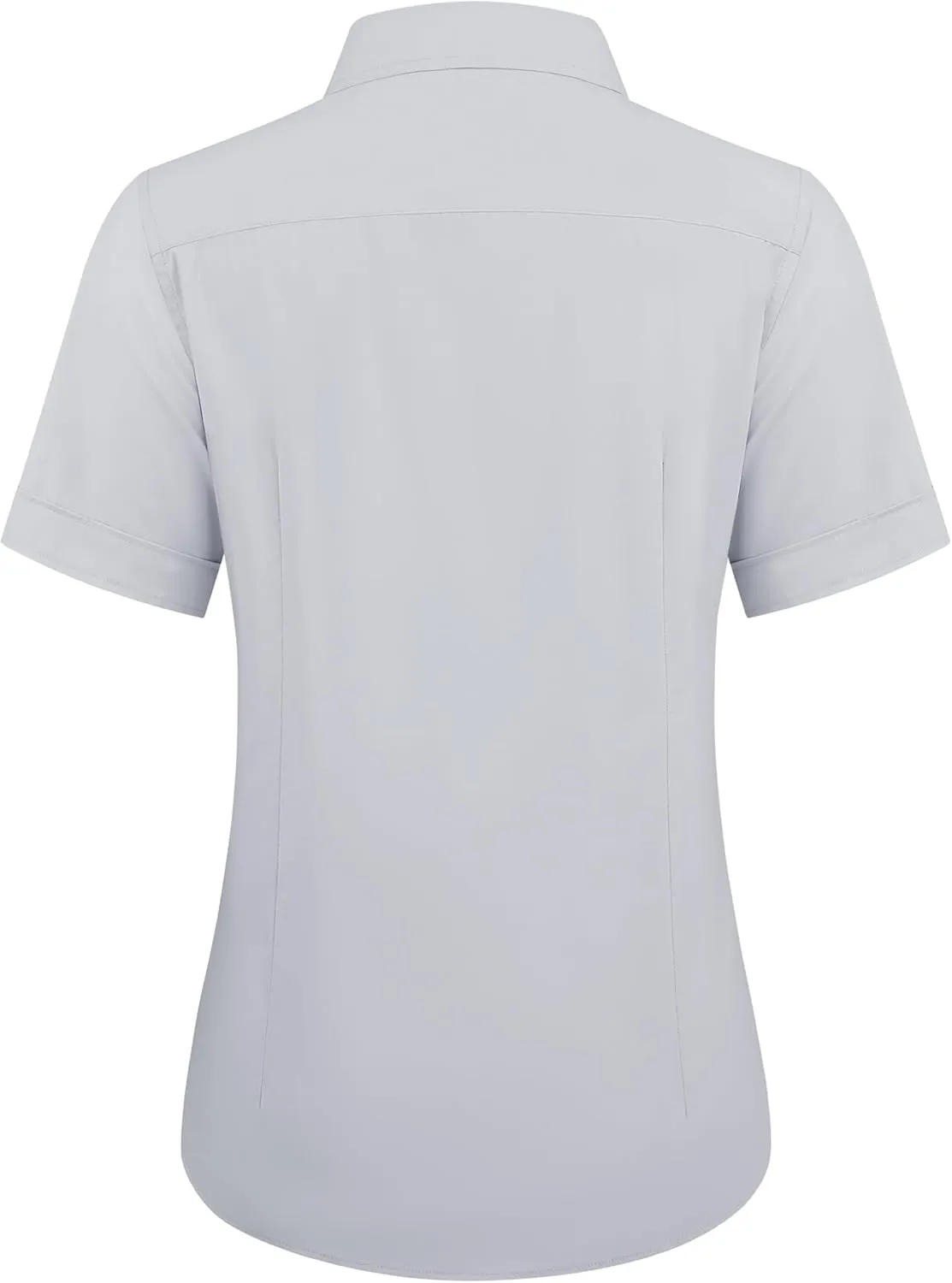 siliteelon Womens Stain Shield Dress Shirts Wrinkle Free Short Sleeve Solid Tops Blouses Button Down Shirts