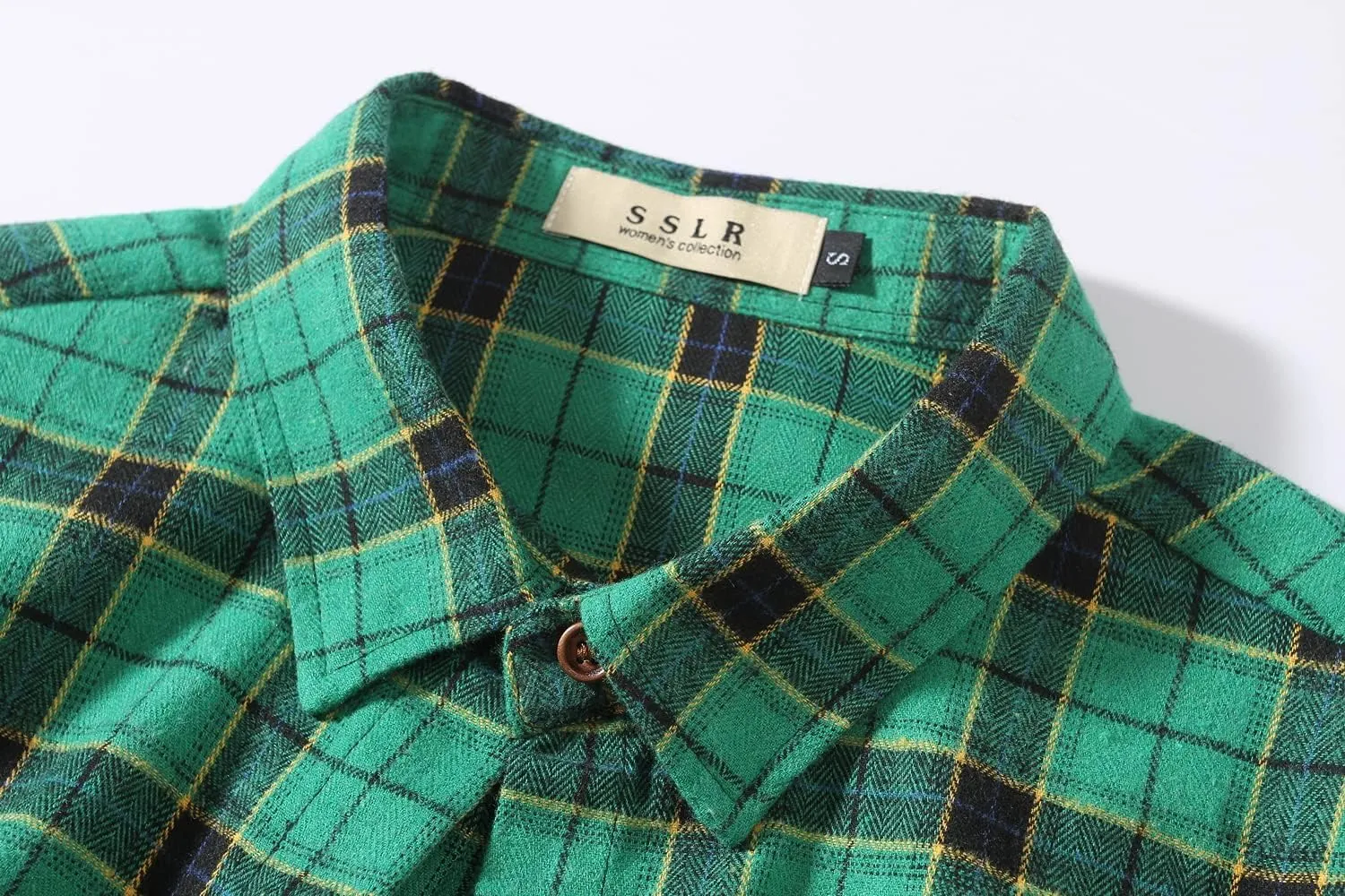 SSLR Flannel Shirts Womens Long Sleeve Button Down Plaid Shirts Casual