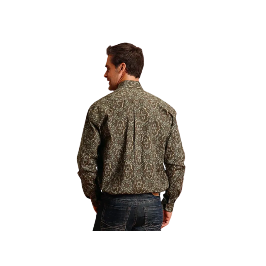 Stetson Apparel Men's Grandiose Paisley Cotton Brown Shirt