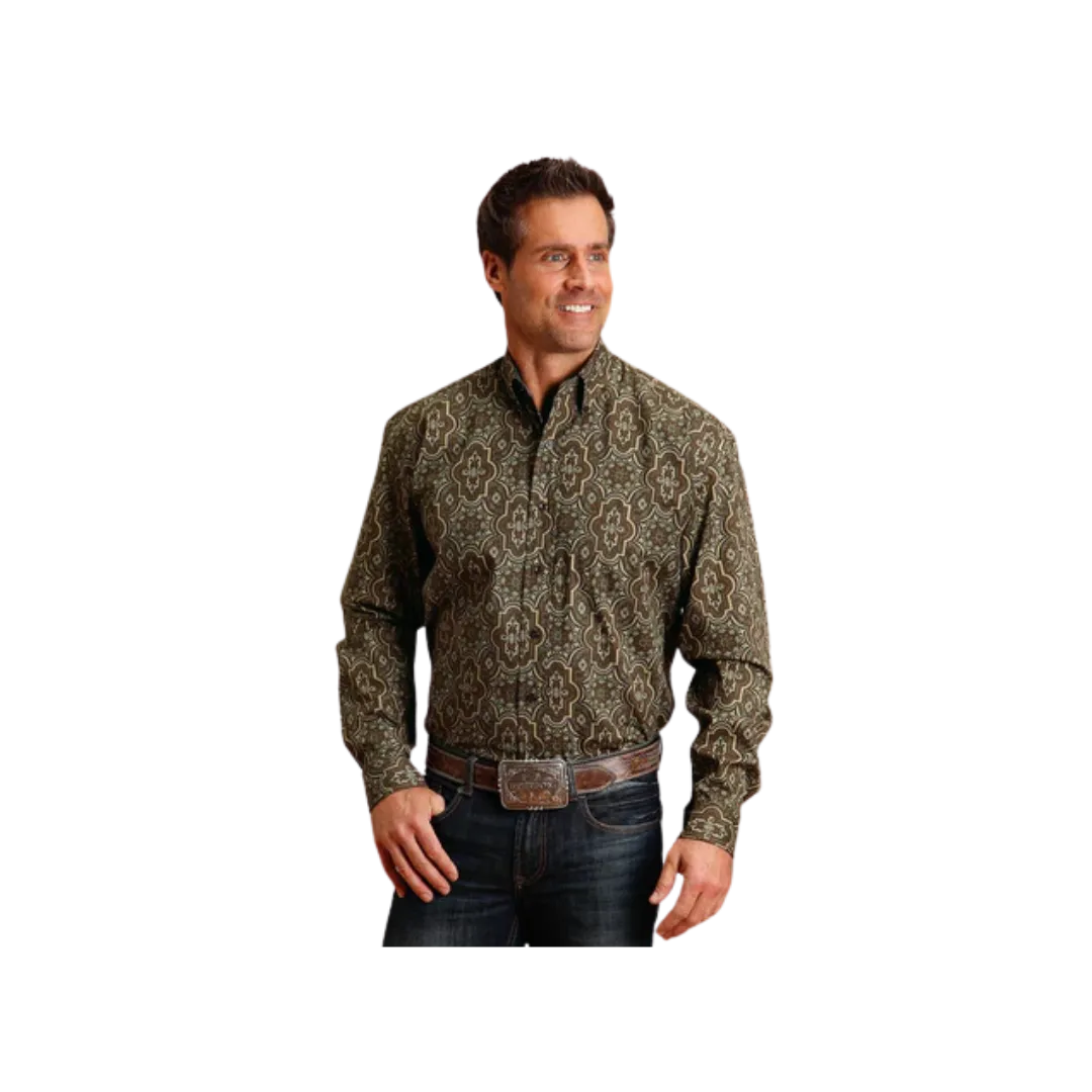 Stetson Apparel Men's Grandiose Paisley Cotton Brown Shirt