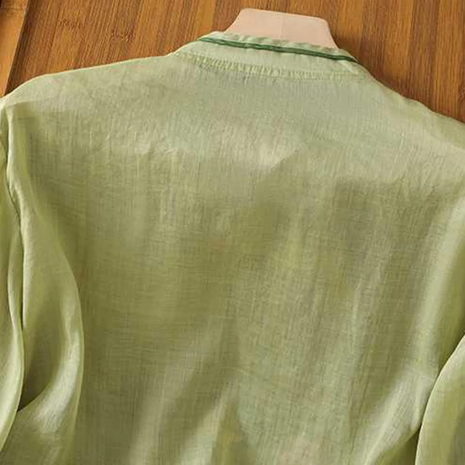 Women Cotton Linen Shirt Summer Floral Embroidered Blouse Retro Chinese Frog Button Traditional Mandarin Collar Tops